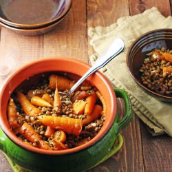 Roasted Carrots with Lentils