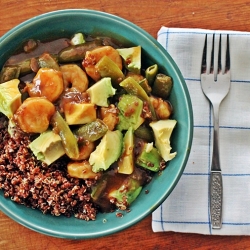 Orange Soy Shrimp w/ Red Quinoa