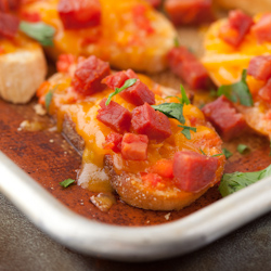 Cheddar Chorizo Crostini