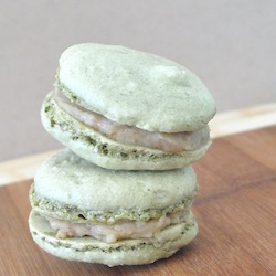 Matcha Macarons w/ Almond Cream