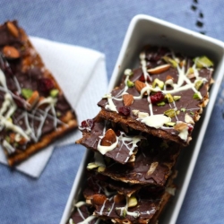 Dark Chocolate-Toffee Matzah Bark