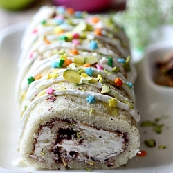 Raspberry Pistachio Roulade