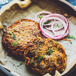 Carrot, Dill, and Poppy Fritters