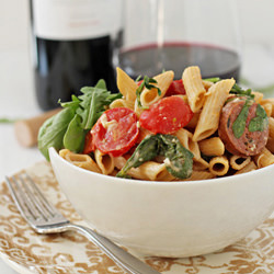 Sausage, Red Pepper & Arugula Pasta