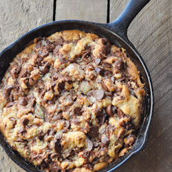 Dark Chocolate Chip Skillet Cookie