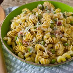 Bacon, Pea and Edamame Pasta