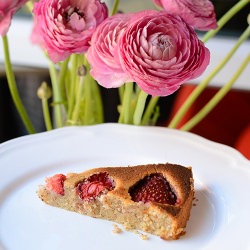 Moist Almond Cake with Strawberries