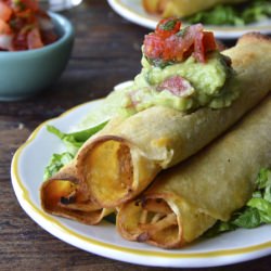 Baked Chicken and Cheese Taquitos