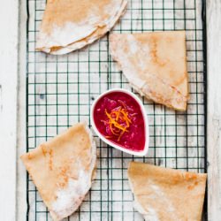 Brown Butter Crepes w/ Rhubarb