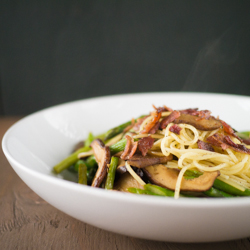 Brown Butter Asparagus Shiitake Pasta