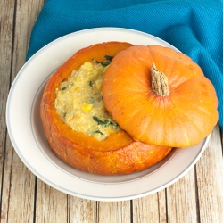 Cheesy Corn & Quinoa Pumpkin