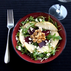 Pear Walnut Arugula Salad