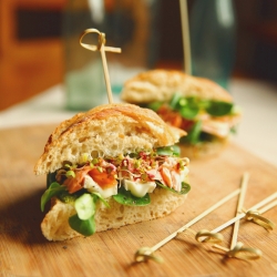 Sandwich with Salmon and Pesto