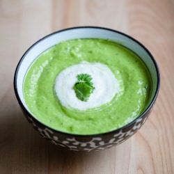 Raw Avocado Lime Soup & Sour Cream