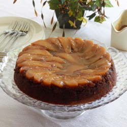 Pear Upside Down Gingerbread Cake