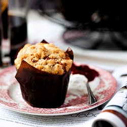 Banana Muffins with Raspberries