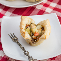 Mini Turkey Pot Pies w Puff Pastry