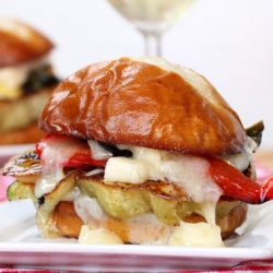 Roasted Veggie and Brie Slider