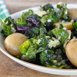 Kale Sprouts with New Potatoes