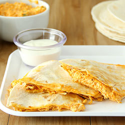 Buffalo Chicken Dip Quesadillas