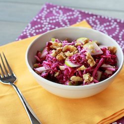 Red Cabbage, Cranberry, Apple Slaw