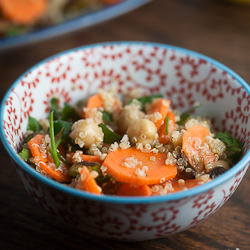 Carrot, Quinoa, + Pistachio Salad