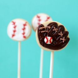 Baseball Cookie Pops