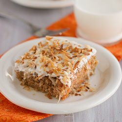 Toasted Coconut Carrot Sheet Cake