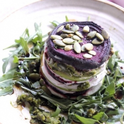 Beet, Apple + Goats Cheese Stack