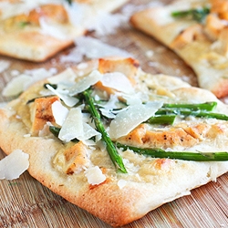 Asparagus Chicken Alfredo Pizza