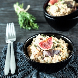 Fig and Goat Cheese Barley Risotto