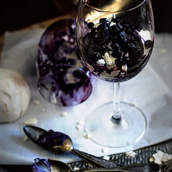 Dessert with blueberries