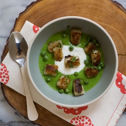 Seared Gnocchi with Pea Pesto