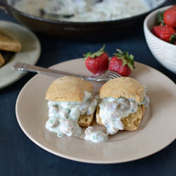 Sausage Gravy and Chive Biscuits