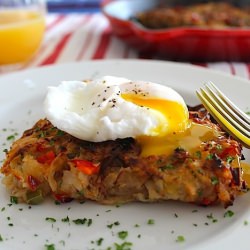 Spicy Veggie Hash with Poached Egg