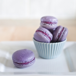 Blueberry and Lime Macarons