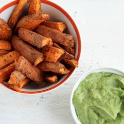 Sweet Potato Wedges and Avocado Dip