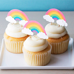 Over The Rainbow Cupcake Toppers