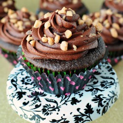 Mocha Toffee Fudge Cupcakes