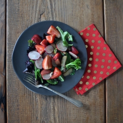 Radish, Rhubarb, Strawberry Salad