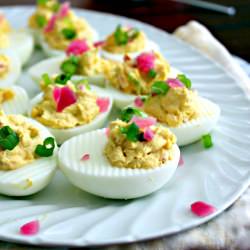 Deviled Eggs with Pickled Onions