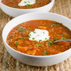 Spicy Tomato and Lentil Soup