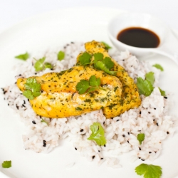 Parsley Chicken with Sezame Rice