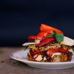 Hot Sandwich with Strawberries