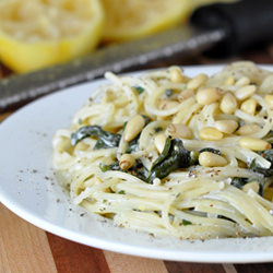 Pasta with Goat Cheese and Spinach