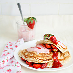 Pancakes with Strawberry Sauce