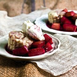 Roasted Vanilla-Rhubarb Shortcakes