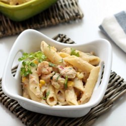 Shrimp , Tuna and Corn Penne