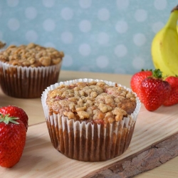 Jumbo Strawberry Banana Muffins