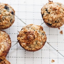 Buttermilk Blueberry Oat Muffins